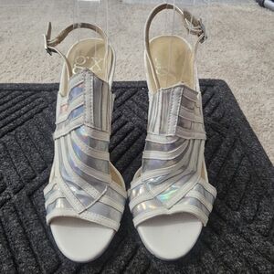 GX by Gwen Stefani Holographic Silver Sandals